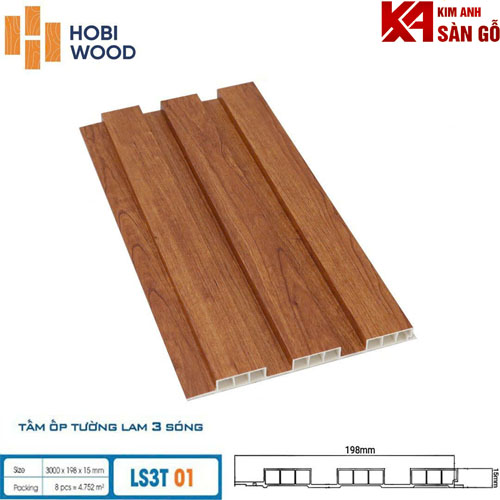Tấm Ốp Tường Lam 3 Sóng Thấp HOBI LS-01